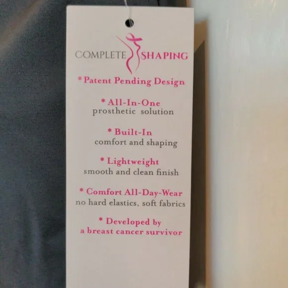 Mastectomy Swim Tankini Top with Integrated Prosthetics, Medium w C Cup, NWT, Bl